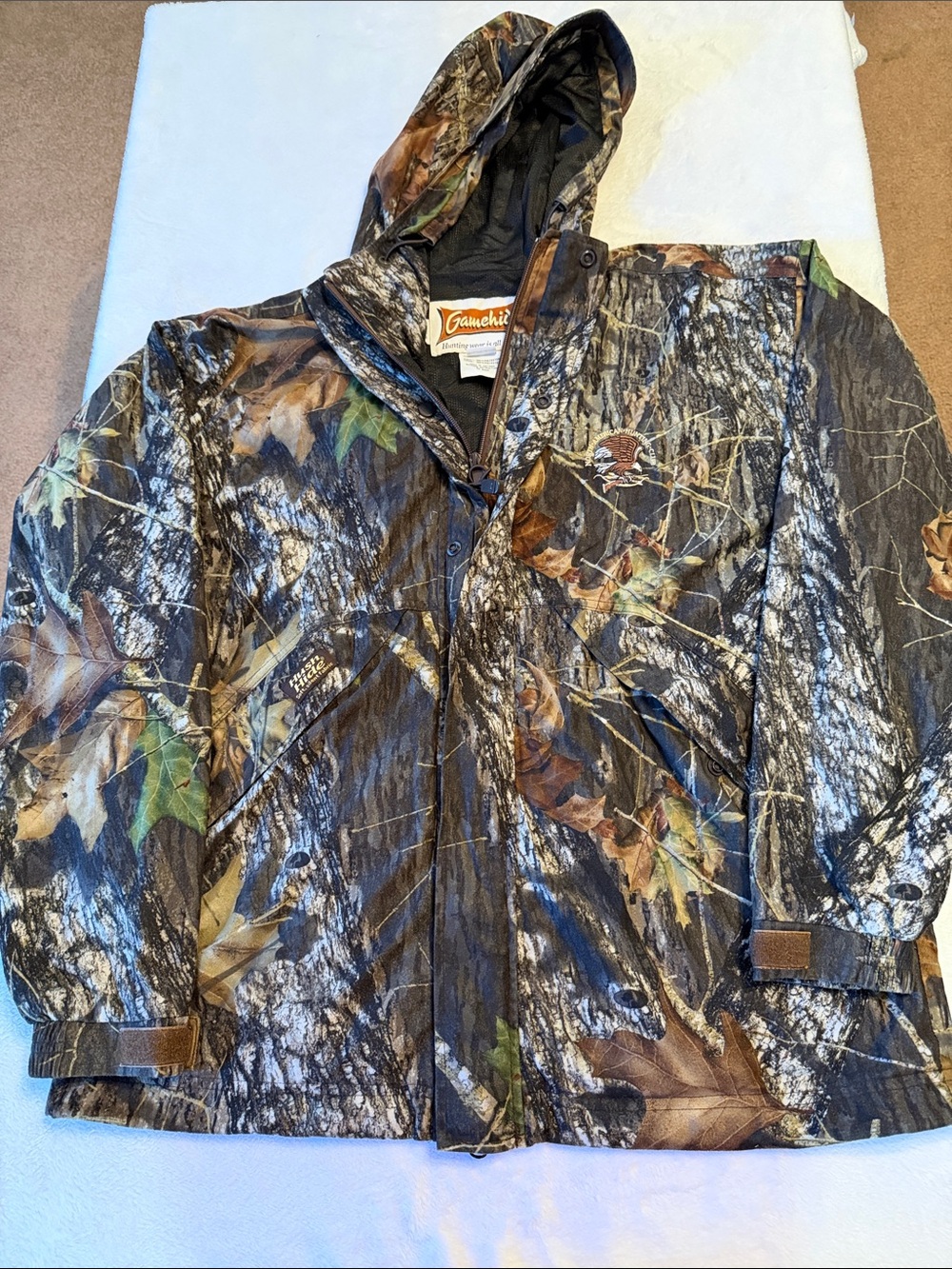 Gamucci Men's Camo Hooded Raincoat - Brown/Green